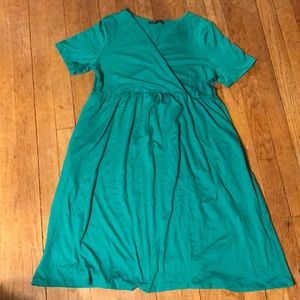 Short sleeve jade green dress